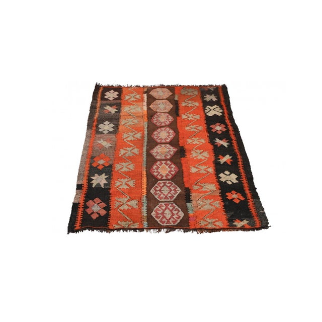 Mid-Century Modern Vintage Decorative Turkish Kilim Rug - 2`7″ X 3`11″ For Sale - Image 3 of 6