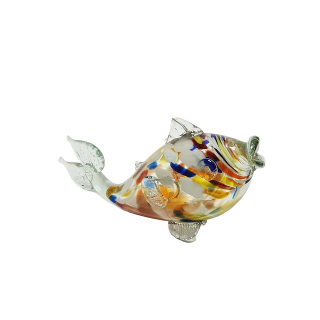 Fish Glass Figurine, Poland, 1960s, in Very Good conditions. Designed 1960 to 1969