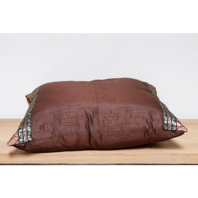 Tawny Festive Silk Euro Pillow Cover For Sale - Image 4 of 6