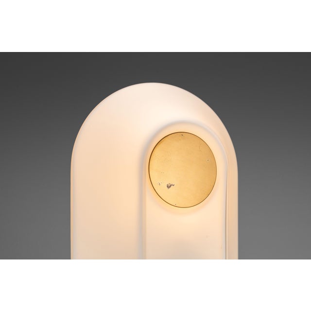 White Opal Glass Table Lamps with Brass Detail from Peill & Putzler, 1970s, Set of 2 For Sale - Image 13 of 16