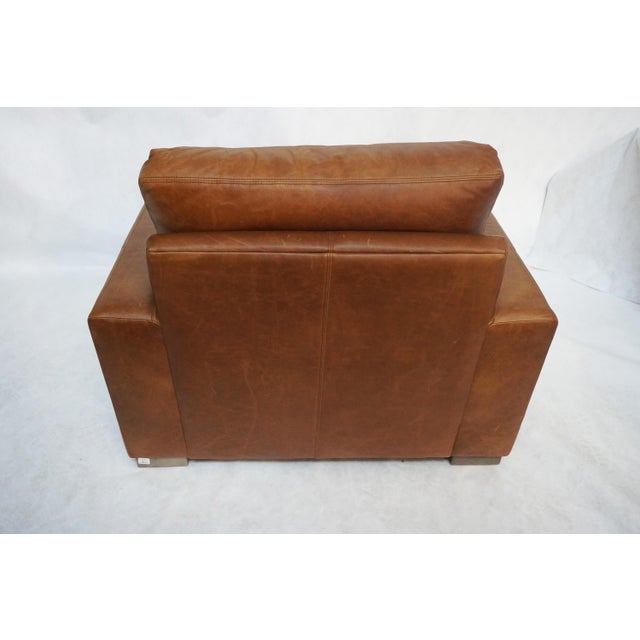 Brown Maxwell Leather Chair by Restoration Hardware For Sale - Image 8 of 17