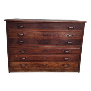 Vintage Architect's Drawing Cabinet in Wood For Sale