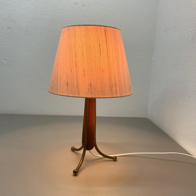 Hollywood Regency Austrian Brass Tripod Table Light, Austria, 1960s For Sale - Image 16 of 18