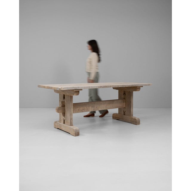 Mid 20th Century France Tan Wood Dining Table For Sale - Image 4 of 10