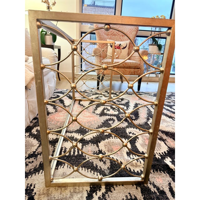 Silver Ethan Allen Attributed Silver Glass Coffee Table For Sale - Image 8 of 8