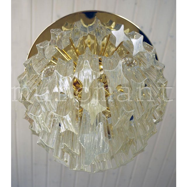 Gold-Plated & Crystal Chandelier by Paolo Venini for Camer, Italy, 1970s For Sale - Image 6 of 8