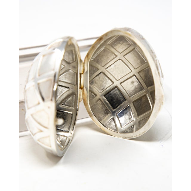 Silver Sterling Silver Decorative Egg For Sale - Image 8 of 10
