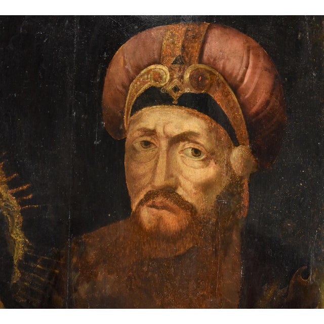 Circle of Michael Coxie, Ecce Homo, Pontius Pilate, 1580, Oil on Board, Framed For Sale - Image 9 of 14