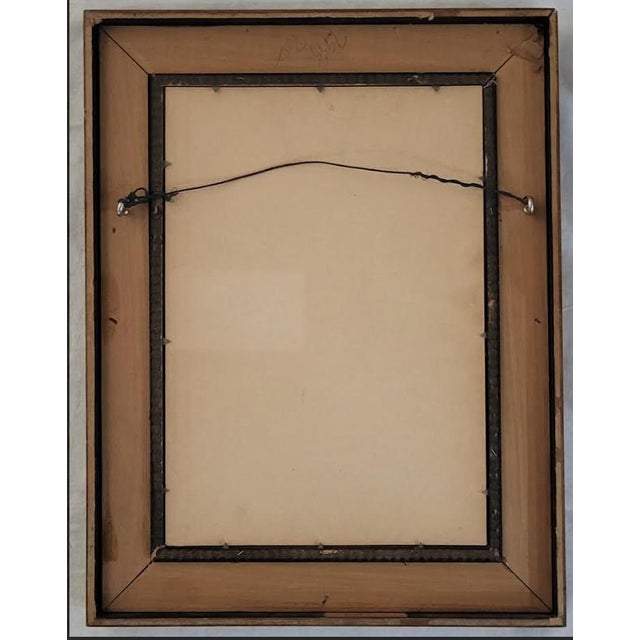 Vintage fine art print of Costume Design for Paganini in the Enchanted Night under glass in a stunning wood period frame...