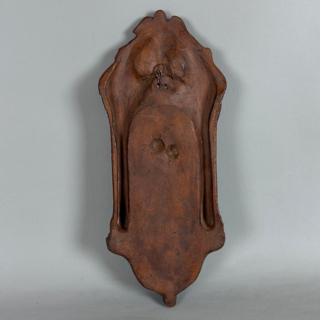 Vintage Terracotta Holy Water Stoup with Madonna and Child, 20th Century For Sale - Image 3 of 11