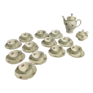 Vintage Karlskrona Porcelain Upsala Ekeby Karlskrona Sweden Bone China Tea Set- 14 Pieces
