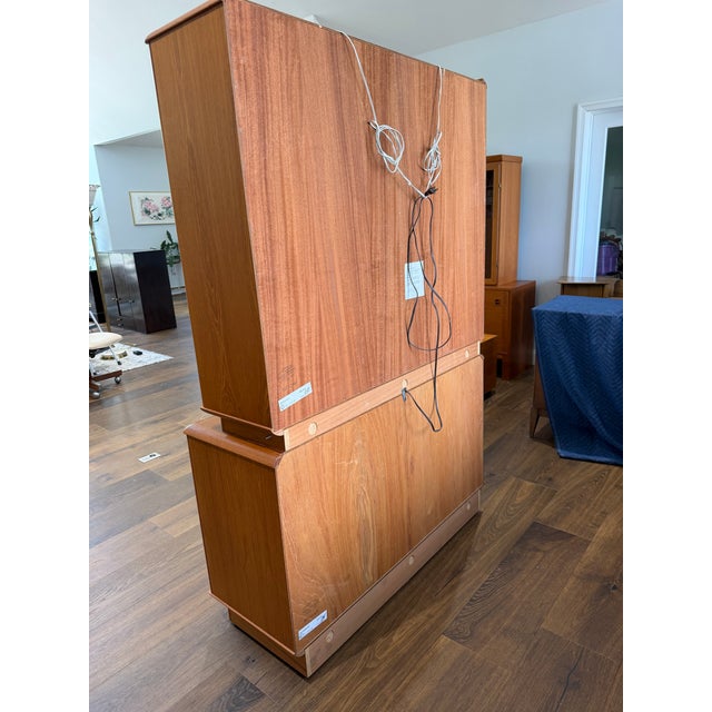 1970s Nordic Furniture Danish Modern Teak Glass Lighted Hutch Cabinet For Sale - Image 13 of 15