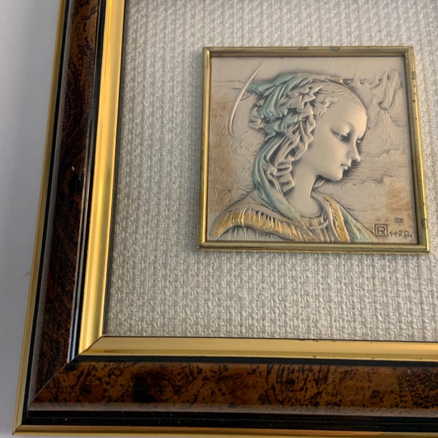 Gothic Vintage Italian Framed Miniature Virgin Mary Portrait For Sale - Image 3 of 8