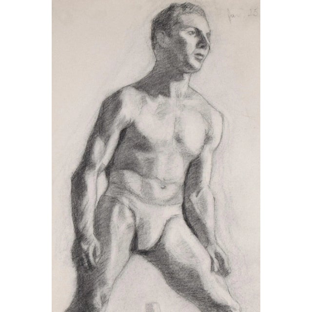 Antique Art Deco Era Pugilist Figure Study of Partial Nude Male For Sale - Image 4 of 6