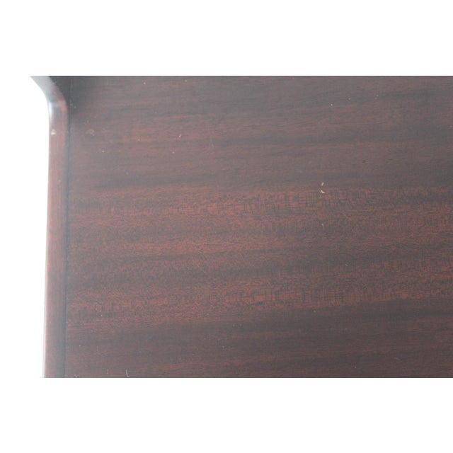 Selamat Designs San Francisco Vintage Mid-Century Modern Dark Wood Desk Organizer Paper Tray For Sale - Image 11 of 14