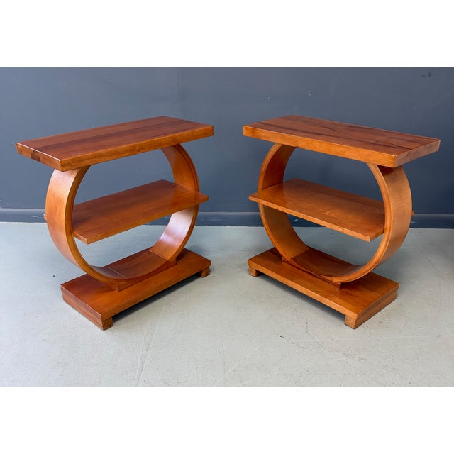 Pair of Art Deco Streamline Moderne Side Tables Attributed to A. A. Laun For Sale In Philadelphia - Image 6 of 14