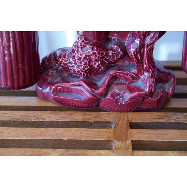 Red 1950s Vintage Gonder Ceramic Pottery For Sale - Image 8 of 9