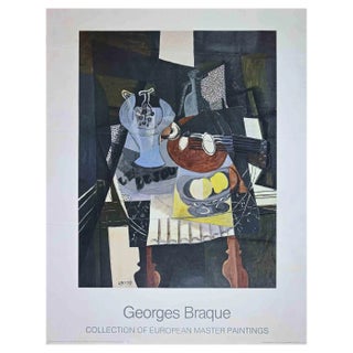 Still Life with Mandolin Offset Poster After George Braque, 1986 For Sale