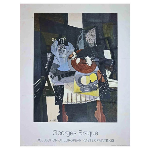 Still Life with Mandolin Offset Poster After George Braque, 1986 For Sale
