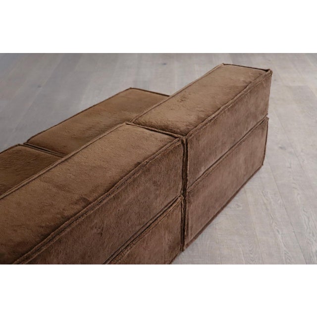 1960s Trio Modular Sofa in Brown Teddy by Team Form AG for COR 1969, Set of 2 For Sale - Image 5 of 8