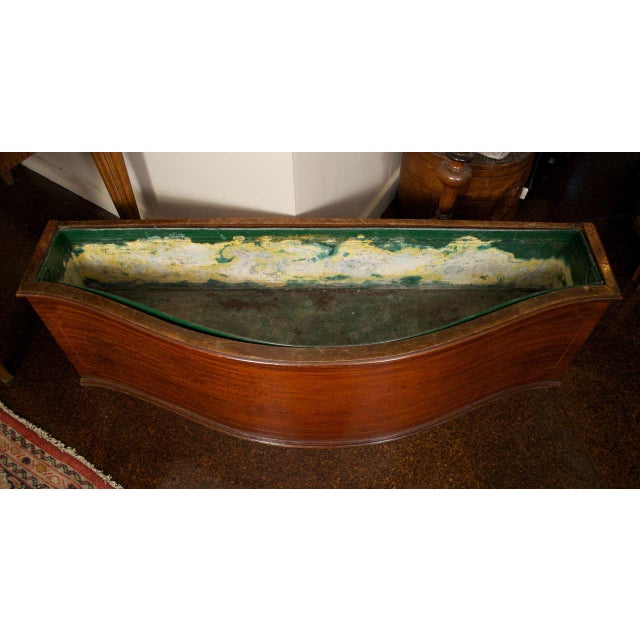 Mahogany Floor Planter With Inlay Banding For Sale In San Francisco - Image 6 of 7