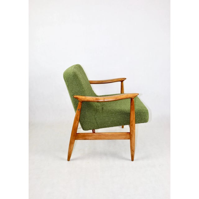 Vintage GFM 300-202 Armchair in Green Bouclé by J. Kedziorek, 1970s For Sale - Image 3 of 12