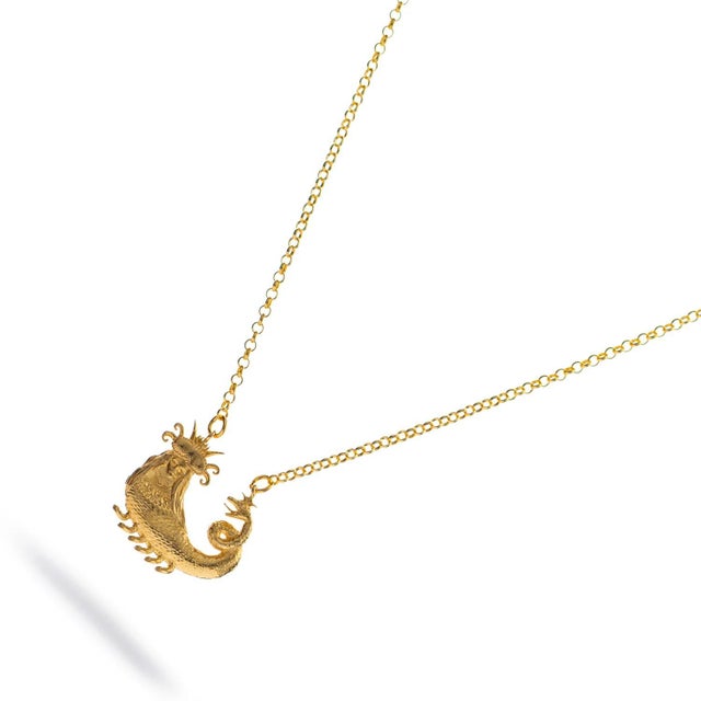 Shahmaran Queen of Snakes Gold Necklace For Sale In Miami - Image 6 of 7