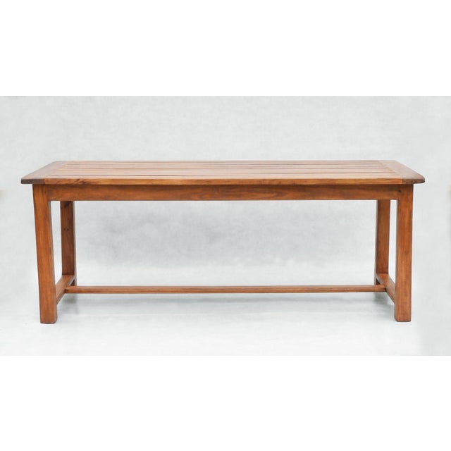 French Provincial Garden Table and Bench, 1980, Set of 2 For Sale - Image 4 of 13