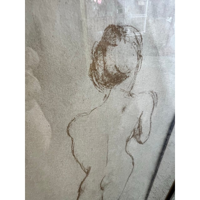 Figurative Vintage Figurative Sketch Figure Study Nude Signed Matted & Framed For Sale - Image 3 of 8