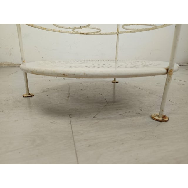 White Vintage Metal Garden Serving Cart, 1970s For Sale - Image 8 of 10