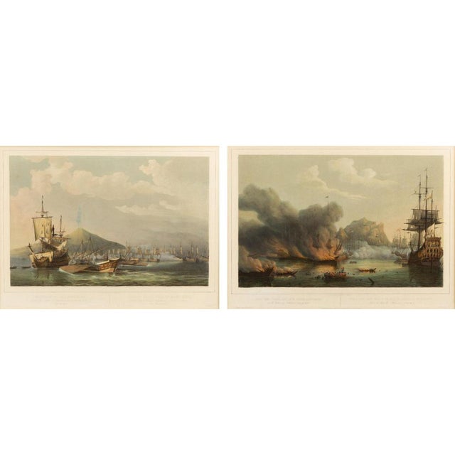 After Petrus Johannes Schotel, Naval Battle, Etna and Palermo Engagements of 1676, Lithographs, Set of 2, Framed For Sale - Image 7 of 9