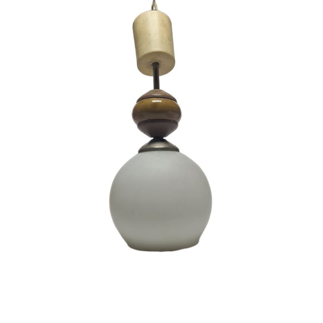 1950s Postmodern Communist Pendant Lamp, Poland, 1970s For Sale - Image 5 of 6