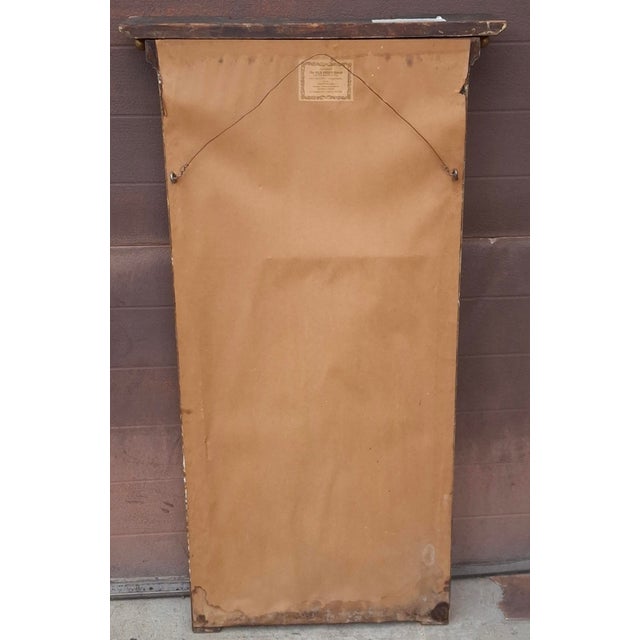 Gold Late 19th Century American Federal Style Vertical Trumeau Wall Mirror W/ Eglomise Reverse Painting For Sale - Image 8 of 10
