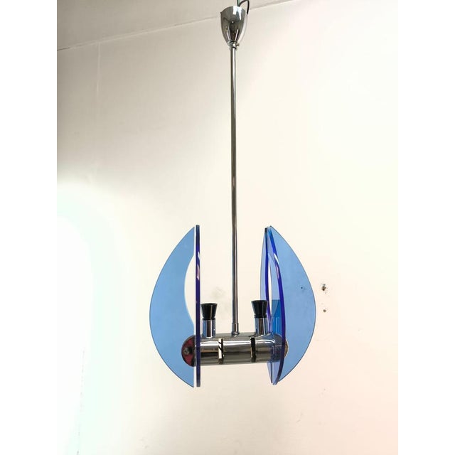 Space Age Suspension Blue Glass For Sale - Image 5 of 9