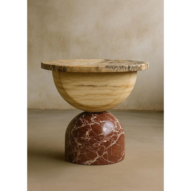 Moon Side Table in Marble and Onyx by Marsica Fossati For Sale - Image 4 of 10