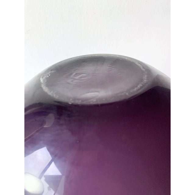 Glass Tall Vintage Aubergine Cased Glass Double Gourd Vase For Sale - Image 7 of 10