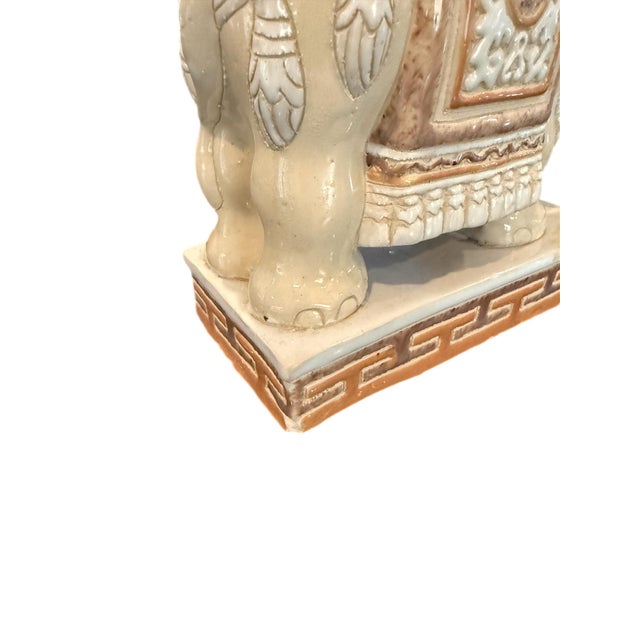 Beige 1970s Neutral Shades Elephant Plant Stand For Sale - Image 8 of 9