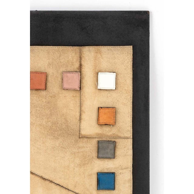 Contemporary Giorgio Saporiti Geometric Suede Tapestry, 1997 For Sale - Image 3 of 6