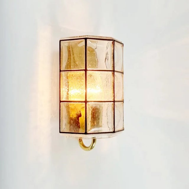 Metal Mid-Century Glass Wall Lights/Sconces From Limburg, Germany, 1960s For Sale - Image 7 of 12