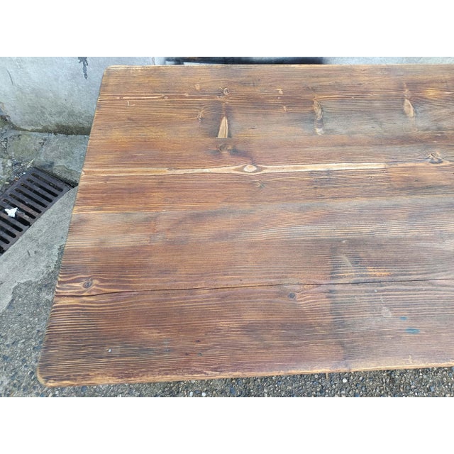 Tan Farmhouse Table in Fir For Sale - Image 8 of 18