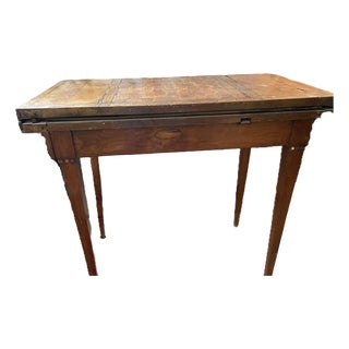 Rustic Antique Game Table – Early 20th Century Primitive Americana With Built-in Checkerboard For Sale