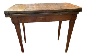 Rustic Antique Game Table – Early 20th Century Primitive Americana With Built-in Checkerboard