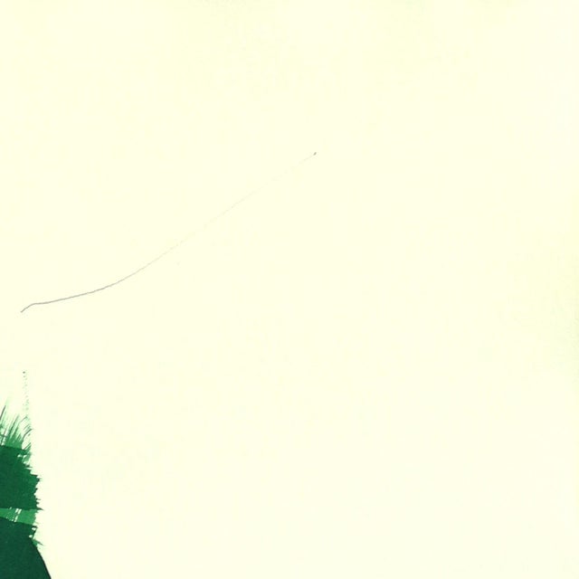 Contemporary The Green Dress 25 - Abstract Flowy Minimalist Figurative Ink Painting on Paper by Bettina Mauel For Sale - Image 3 of 6