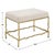 A plush ecru fabric rests on intricately crafted branches of cast aluminum, finished in a golden glam hue. This generous...