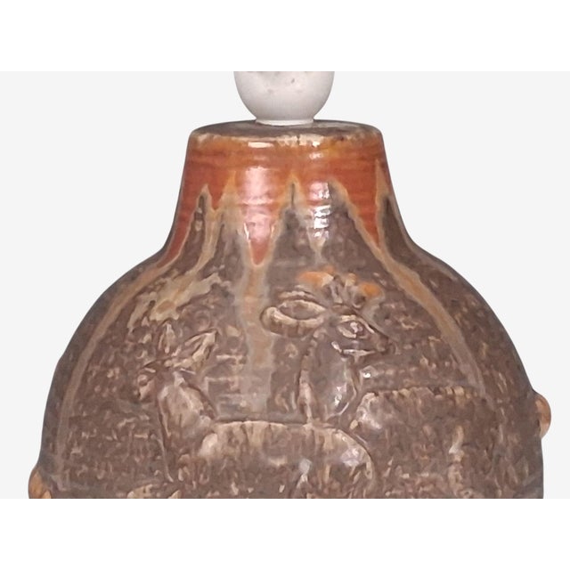 Brown 1960s Mid Century Modern Michael Andersen & Son, Table Lamp, Brown Stoneware For Sale - Image 8 of 12