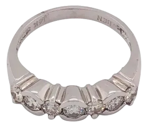 14 Karat White Gold Diamond Band Anniversary Bridal Ring 0.75 TDW, Size 5.75