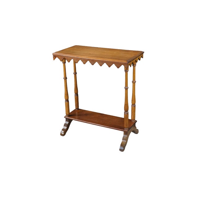 Antique Victorian Rectangular Walnut table. Features a distinctive multi-tier design ideal for use as a console, foyer, or...