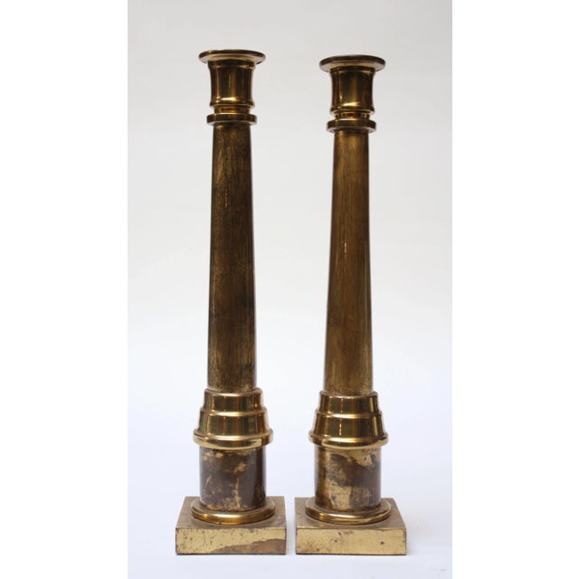 Enrique Garcel Lacquer, Resin and Brass Candlesticks - A Pair For Sale - Image 11 of 11