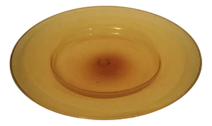 Round Orange Color Glass Plate from Cappellin Murano, 1920s