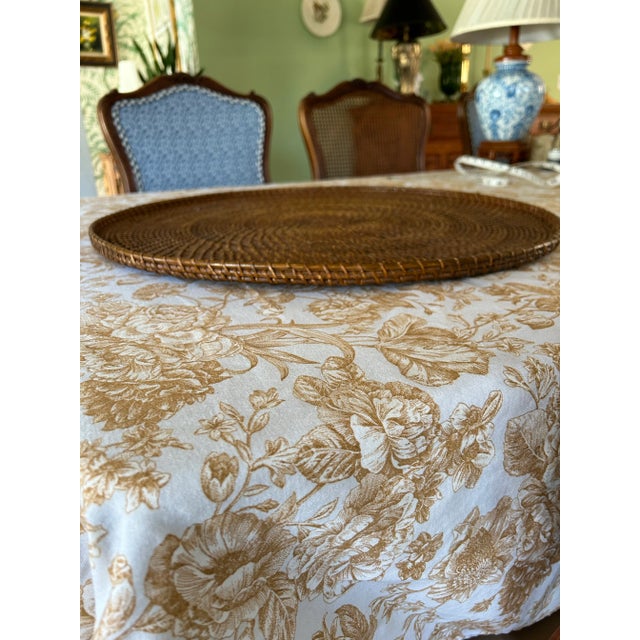 Large Round Woven Rattan Tray For Sale - Image 10 of 10